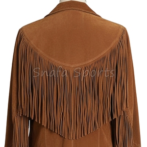 แจ็คเก็ตบอมเบอร์หนังแท้สไตล์วินเทจสีพื้นสำหรับผู้หญิง ดีไซน์หรูหรา ปิดด้วยกระดุม แห้งเร็ว ระบายอากาศได้ดี แบบสองด้าน - Product Image 4