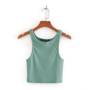 Venta al por Mayor de Ropa Deportiva Personalizada para Mujer, Tops Cortos Elásticos de Cuello Ancho sin Mangas, Transpirables, para Gimnasio y Entrenamiento - Product Image 2