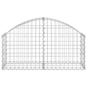 Canasta de Gabión de Hierro Galvanizado Plateado de 39.4 x 11.8 x 15.7/23.6 Pulgadas para Adornos de Jardín - Product Image 3