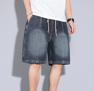 Pantalones Cortos Bermuda Casuales para Hombre, Color Azul Claro, de Algodón, con Cordón en la Cintura, Bolsillos, Tejido Transpirable, Corte Medio - Product Image 4