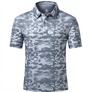 Polo camouflage pour homme, manches courtes, séchage rapide, polyester tissé, style décontracté, polos pour homme - Product Image 3