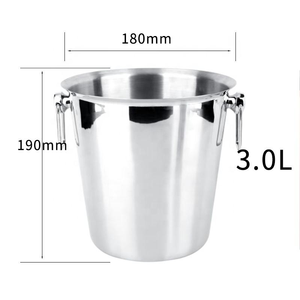 Seau à glace en métal personnalisé rond de 3 L en acier inoxydable et cuivre avec poignée pour bière et vin - Product Image 2