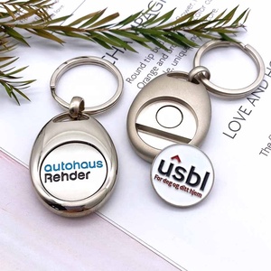 <b>Custom</b> Pattern Coin Trolley Token with Metal Holder <b>Key</b> <b>Ring</b> Keychain, Marktex - Product Image 3