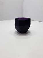 Vase en verre géométrique moderne, violet, octogonal, décoration de table, design unique