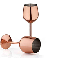 Verres à Martini en Acier Inoxydable Plaqué Cuivre, Verres à Bière Métalliques, Verres à Vin Rouge Écologiques, Classiques pour Mariages, Fêtes de Noël, Articles de Bar