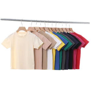 Ropa de Verano para Niños al por Mayor, Camiseta de Manga Corta de Color Sólido, Impresión Personalizada, 100% Algodón, Tallas Grandes para Niños - Product Image 2