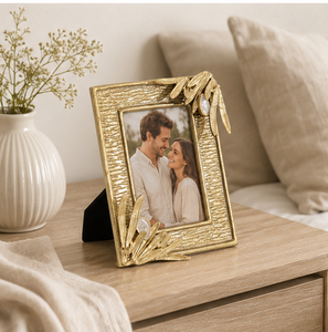 Cadre photo haut de gamme en métal doré, décoratif, pour portrait de famille, cadeau d'anniversaire de mariage, présentoir de bureau - Product Image 2