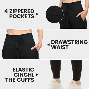 2025 Joggers ligeros transpirables impermeables con forro polar para mujer, cintura alta, cálidos con bolsillos, Joggers térmicos - Product Image 2