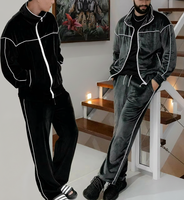 Survêtement streetwear personnalisé à capuche en velours de coton uni, de luxe, unisexe, haute qualité, séchage rapide, livraison aérienne