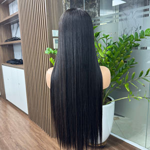 Perruque noire en gros 100% extensions de cheveux vierges vietnamiennes Super Double Drawn de haute qualité - Product Image 4