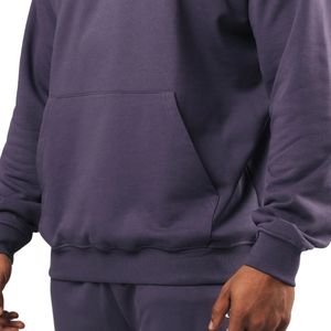 Sweat à capuche pour homme, violet foncé, en molleton épais, à manches longues, décontracté, pour le sport, la gym, l'entraînement, le streetwear - Product Image 3