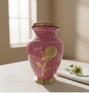 Urna Funeraria Grande Color Rosa Bebé, Estilo Art Deco, Hecha a Mano, 3.4L, para Venta al Por Mayor - Product Image 2