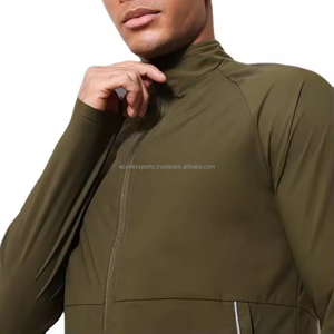Custom <b>Men's</b> Plus Size Solid Two-Piece Set Breathable Nylon Zip-Up Funnel Neck <b>Jacket</b> Joggers Maternity Windbreaker Tracksuits - Product Image 5