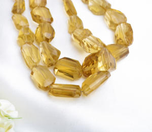 Cuarzo miel natural facetado, collar de piedras preciosas naturales de 15 pulgadas, para la elaboración de joyería fina. - Product Image 6