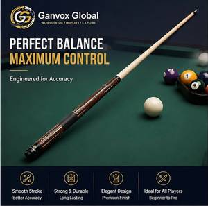 Ganvox Global One Piece Pool Cue Maple Wood Shaft Maple Butt Sleeve High Quality Light Weight Durable for Pool Games - Product Image 1