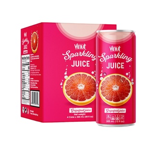 Bebidas carbonatadas de 355ml, caja VINUT de 4 latas de jugo de pomelo, etiqueta blanca, superventas, saludable, segura, bebida OEM, muestra gratis - Product Image 1