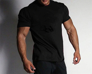 Camiseta de punto para hombre, corte ajustado, manga corta, cuello redondo, con bloques de color, negro y verde oliva, estilo casual. - Product Image 6