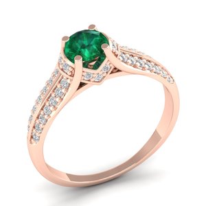 REYES Exquisite 925 Sterling <b>Silver</b> GRA Certified Moissanite and <b>Emerald</b> Gemstone <b>Ring</b> Luxury Birthstone Fine Jewelry For Women - Product Image 2
