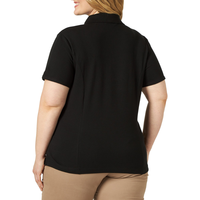 Top de Punto Informal de Talla Grande para Mujer, Color Sólido, 100% Algodón con Mezcla de Spandex, Transpirable, Manga Corta, OEM, ODM, Personalizado