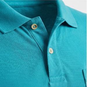 Polo piqué pour homme, manches courtes, couleur turquoise, avec poche, décontracté, respirant, coupe classique, design tricoté uni - Product Image 4