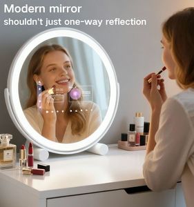 Espejo de Maquillaje Inteligente con Android, Diagnóstico de Piel con IA, Altavoz Bluetooth con Música de YouTube, Iluminación LED para Tocador y Belleza - Product Image 1