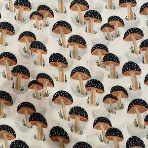 Tela de Algodón Orgánica Ecológica, Transpirable y Ligera, con Estampado de Hongos, Tema Floral, para Vestidos y Bolsos de Niñas - Product Image 3