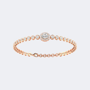 Bracelet tennis 3.00CTW en or 14 carats avec diamants ovales et ronds de formes variées, couleur D, pureté VVS, multi-tailles, cultivés en laboratoire, pour femme - Product Image 1