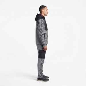 Ensemble de survêtement homme personnalisé en molleton technique 310 GSM, doublure soyeuse, coupe ajustée, à capuche, couleur unie, streetwear automne/hiver - Product Image 3