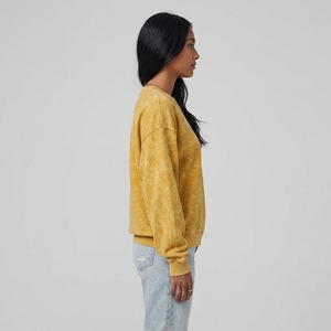 Women's Premium Oversized Vintage Acid Wash 100% Cotton Crewneck Shirt Streetwear Oversized Acid Wash Long Sleeve Ladies Shirts - Product Image 3