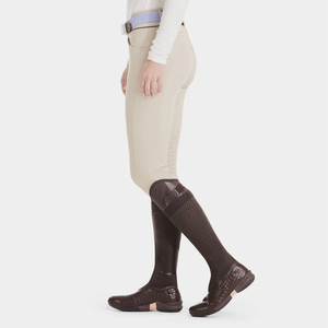 Pantalon d'équitation taille haute pour femme, couleur unie, coupe ajustée avec fermeture éclair et poches pour téléphone, gris - Product Image 2