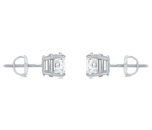 Pendientes de Diamantes Tishya para Mujer, Estilo Vintage, 2.5 Ct, Diamantes Cultivados en Laboratorio, Corte Brillante, Oro Blanco Sólido de 14K, con Cierre de Rosca - Product Image 2