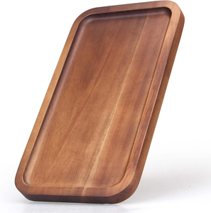 Solid Wood Tray Custom Wooden Bamboo Hotel Tray Home Snack <b>Barbecue</b> Salad Plate - Product Image 6