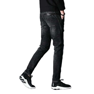 Jeans en denim personnalisés pour hommes, coupe skinny, en coton de haute qualité, OEM, personnalisables, avec fermeture éclair, en coton élasthanne, délavés, collection printemps - Product Image 5