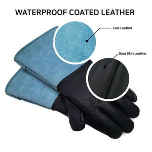Gants de soudage TIG de qualité supérieure, en cuir de chèvre et de vachette pleine fleur, excellente protection des mains pour soudeurs, résistants aux flammes - Product Image 3
