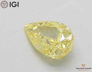 Diamant de laboratoire CVD en forme de poire, clarté VS2, couleur jaune vif fantaisie, 1,00 CARAT avec certificat IGI pour alliance - Product Image 4