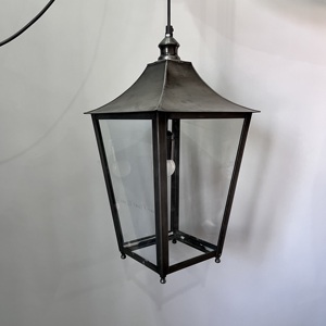 <b>Black</b> Iron Pagoda Pendant <b>Light</b> Glass <b>Shade</b> LED Bulb Hanging Fixture Warm White Rectangle Shape Mounted Tabletop Decorative - Product Image 4