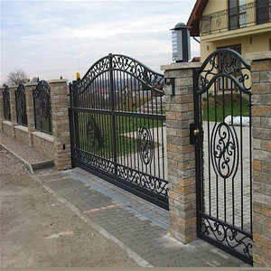 Puerta Frontal Metálica Premium, Diseño Elegante de Hierro Forjado, Duradera y Ecológica, para Entrada de Vehículos, Jardín, Villa, Servicio de Modelado 3D - Product Image 3