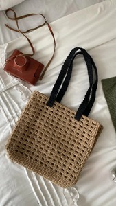 กระเป๋าโท้ททรงเรขาคณิตจากปอกระเจาธรรมชาติ ยอดนิยมสูง เหมาะสำหรับร้านงานฝีมือและร้านค้าช่างฝีมือ มีจำหน่ายในราคาที่ดีที่สุด - Product Image 2