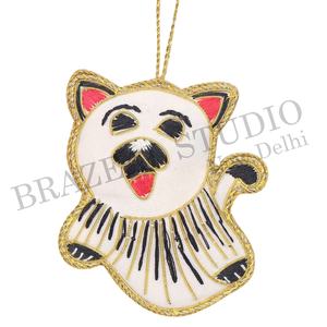 บรีซีล สตูดิโอ งานฝีมือทำมือ ของตกแต่งต้นคริสต์มาสแบบกำหนดเอง ผ้ากำมะหยี่ ผ้าซาติน ประดับลูกปัด ปักลายด้วยด้ายสีทอง ผลิตจากโรงงาน - Product Image 1