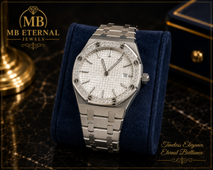 Reloj de Cuarzo MB ETERNAL de Lujo con Incrustaciones de Diamantes, Caja de Aleación de 41 mm, Reloj Analógico para Hombre con Visualización de Fecha, Cristal de Zafiro, Movimiento Citizen - Product Image 3