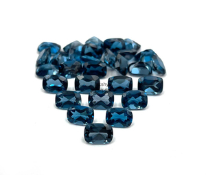 Topacio azul de Londres de 6x8 mm, corte cojín, piedra preciosa suelta, topacio natural facetado para la fabricación de joyas, precio al por mayor, suministro a granel. - Product Image 2