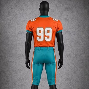 Ensemble d'uniformes de football américain personnalisés, impression numérique, maillot et pantalon de football d'équipe, respirant, séchage rapide, 100% polyester, résistant - Product Image 3