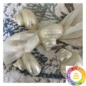 Anneau de serviette en nacre naturelle, accessoire de décoration de table de style côtier pour mariage, banquet, restaurant et repas à domicile - Product Image 4