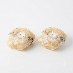 Support de bougie en pierre naturelle sculptée à la main en calcite miel de cristal, pierre précieuse d'agate pour la guérison, vente en gros - Product Image 4