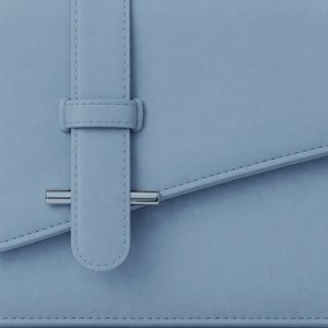 Royaa Powder Blue Structured Leather Top Bag Minimal Crossbody Purse Genuine Leather Handmade Luxury Minimalist Portable Fashion - Product Image 3
