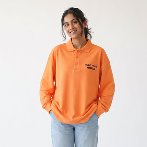 <b>Women's</b> <b>Long</b> <b>Sleeve</b> <b>Polo</b> <b>Shirts</b> Casual 100% Cotton Polyester Turn Down Button Collar <b>Polo</b> Tshirts Breathable Lightweight Tshirts - Product Image 6