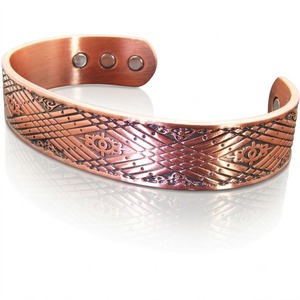 Luxury Pure Copper <b>Bracelet</b> <b>Men</b> Heavy Duty Engraved Metal Kada Bangle Handmade Vintage Floral Carving Cuff Jewelry Wholesale - Product Image 6