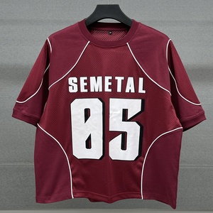Factory Custom Printing Football Jersey T-Shirt Premium Cotton Boxy <b>TShirt</b> for Men Mesh Sports Soccer T-Shirts With High Quality - Product Image 5