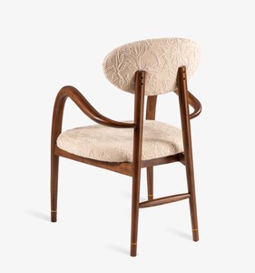 Modern Solid Wood <b>Dining</b> <b>Chair</b> Upholstered Embraided Fabric Seat Back Midcentury Design for Home <b>Dining</b> Use - Product Image 4