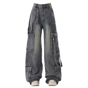 Baggy Gray Men <b>Jean</b> Trousers Vintage Breathable Streetwear High <b>Waist</b> Denim Pants Distressed Skinny Mens Denim <b>Jeans</b> Pants Whole - Product Image 3
